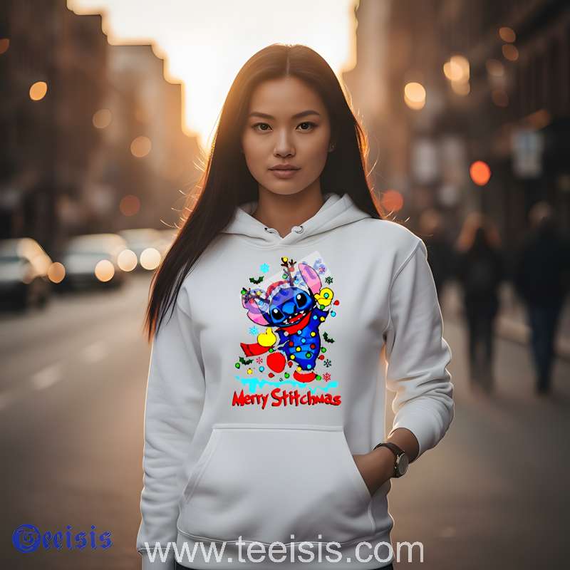 Funny Merry Stitchmas Shirt Cute Blue Alien Christmas image 2 Funny Merry Stitchmas Shirt Cute Blue Alien Christmas image 2