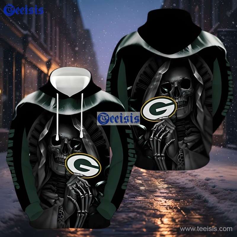 Green Bay Packers Gothic Skull 3D Hoodie Men And Women