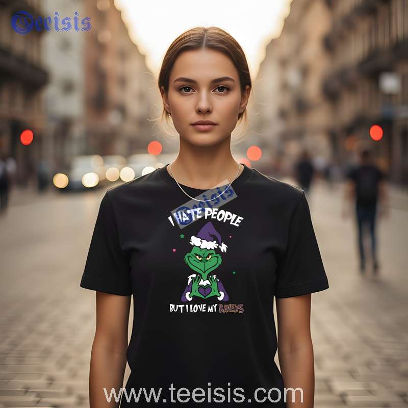 Grinch Baltimore Ravens Heart Christmas Men Shirt