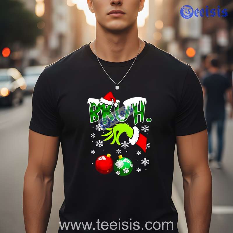 Grinchy Bruh Season Christmas Black Family Shirt