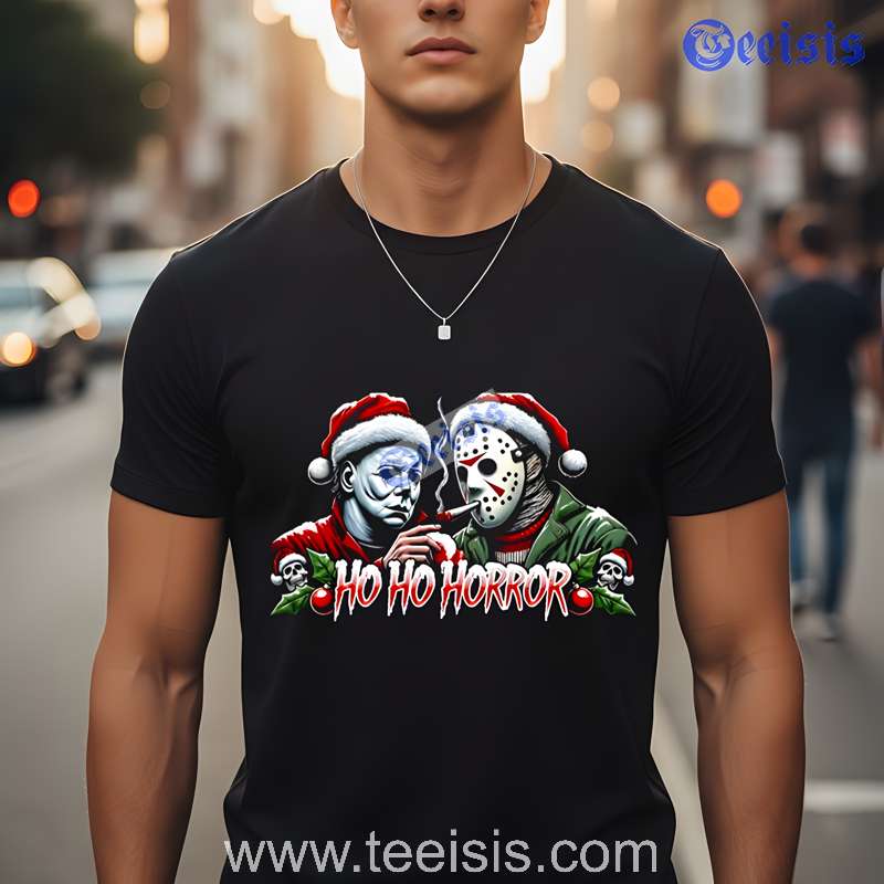Ho Ho Horror Michael Myers And Jason T Shirt Adults