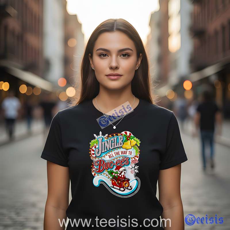 Jingle All The Way to My Favorite Holiday Stop Black Shirt