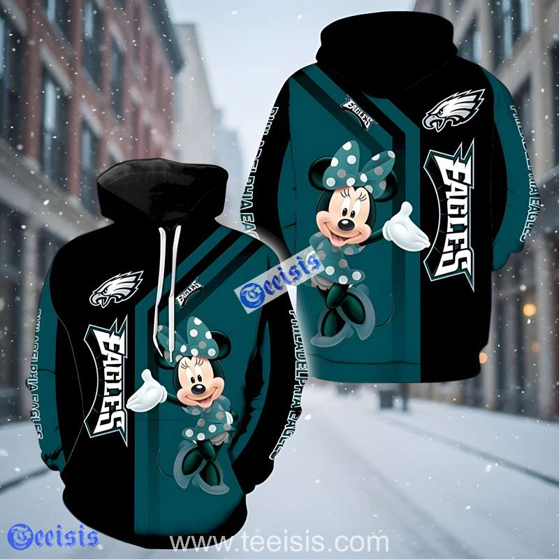 Minnie Mouse Philadelphia Eagles Hoodie 3D Cute Fan Appare