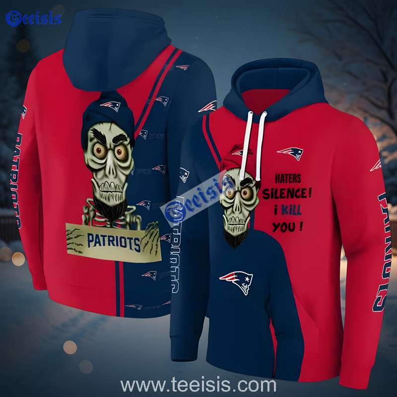 New England Patriots Achmed Skull Red Blue 3D Art Hoodie Apparel