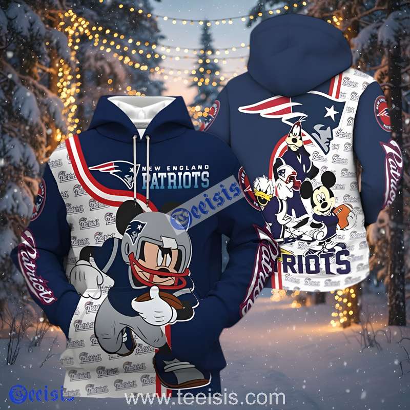New England Patriots Disney Characters 3D Hoodie For Game Day