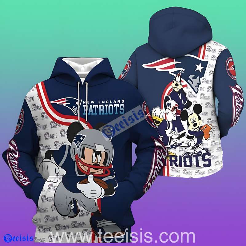 New England Patriots Disney Characters 3D Hoodie For Game Day