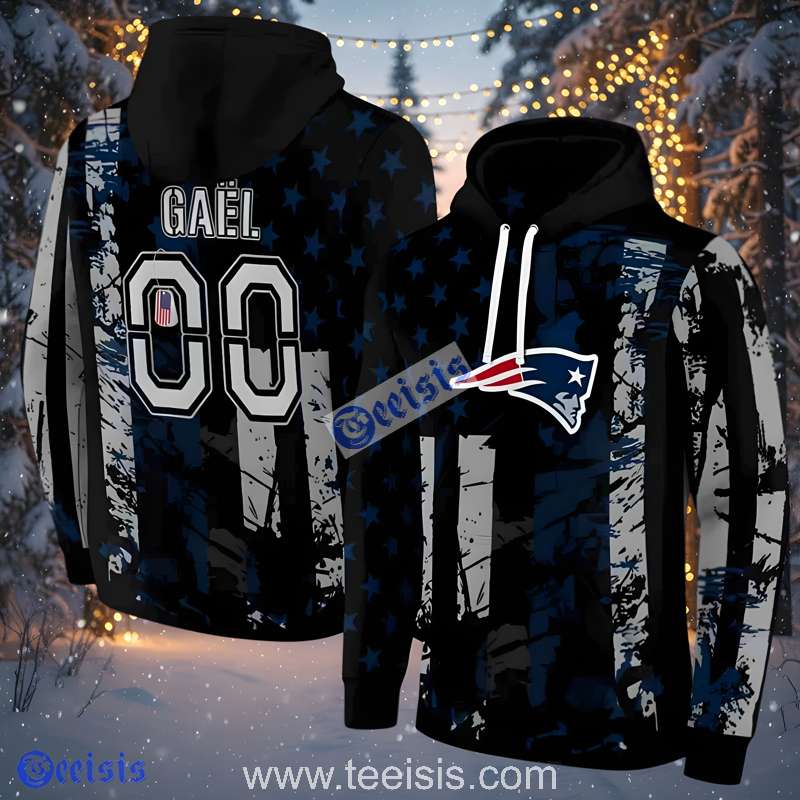 New England Patriots Distressed Flag 3D Hoodie Dad And Mom