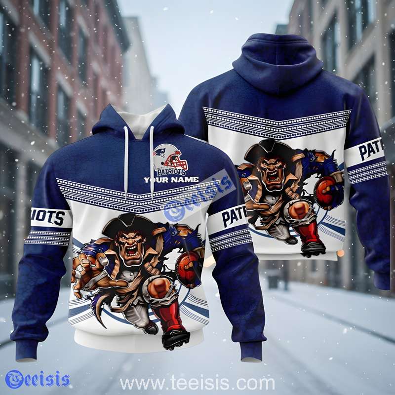New England Patriots Fathead Mascot 3D Hoodie For Game Day