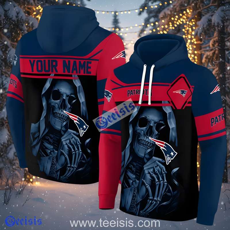 New England Patriots Grim Reaper 3D Hoodie For Youth
