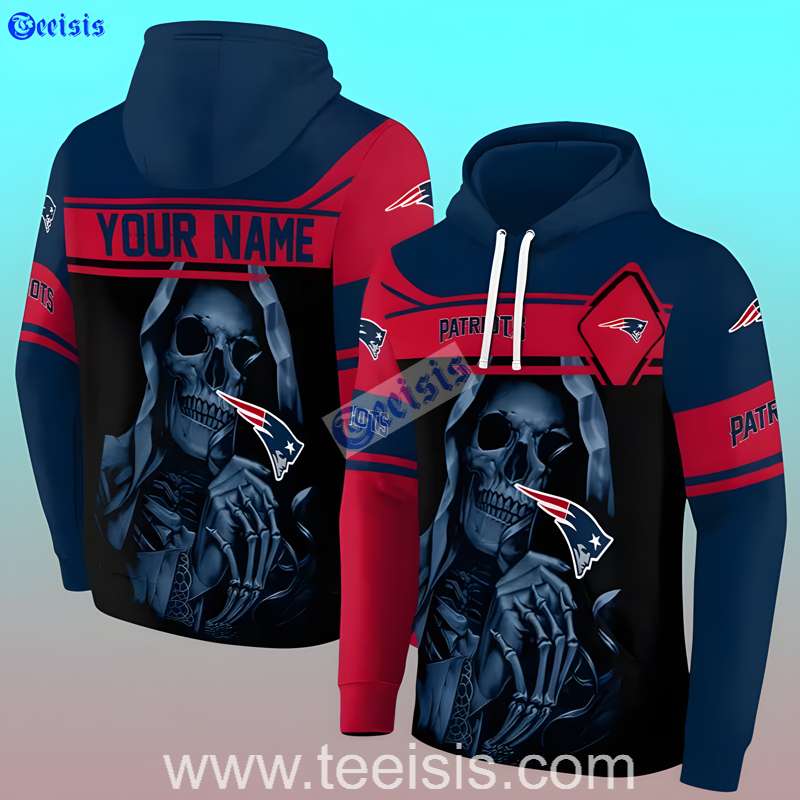 New England Patriots Grim Reaper 3D Hoodie For Youth