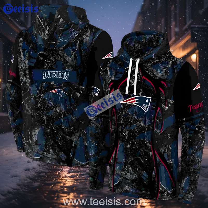New England Patriots Hunting 3D Hoodie With Zipper