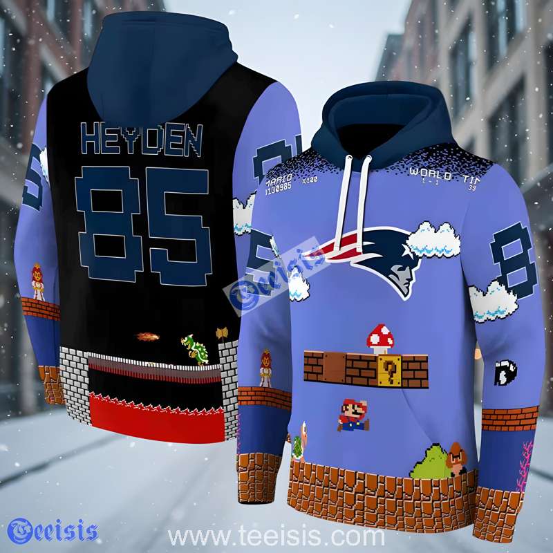 New England Patriots Mario Personalized 3D Hoodie For Boy