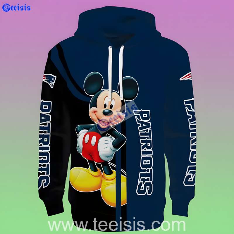 New England Patriots Mickey Mouse 3D Hoodie For Women