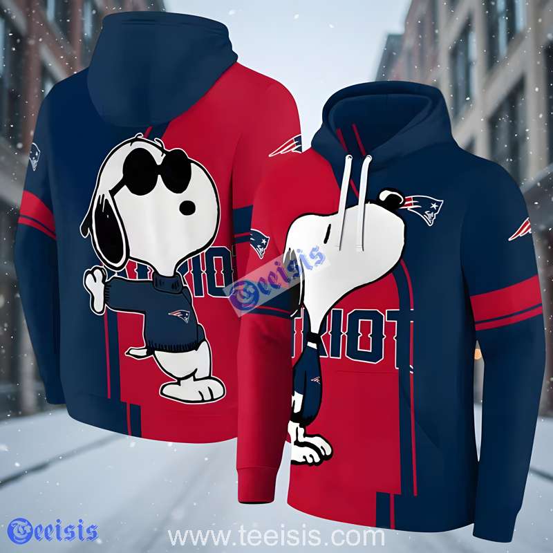 New England Patriots Playful Snoopy 3D Hoodie For Fans