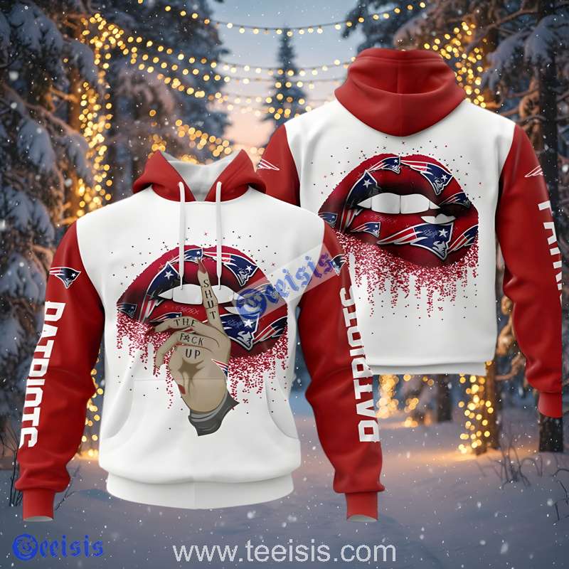 New England Patriots Red Lips 3D Hoodie For Sale