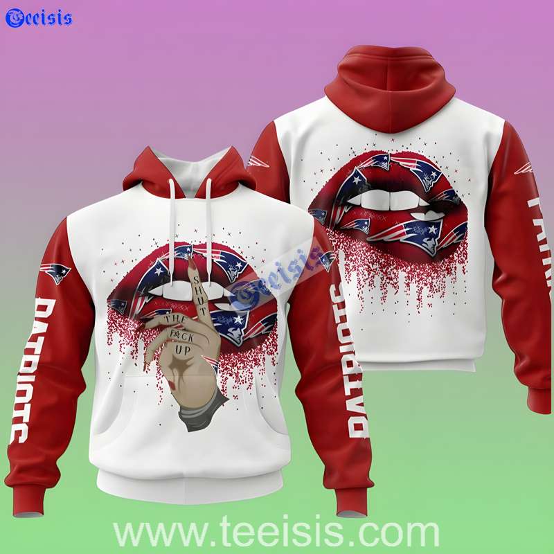 New England Patriots Red Lips 3D Hoodie For Sale