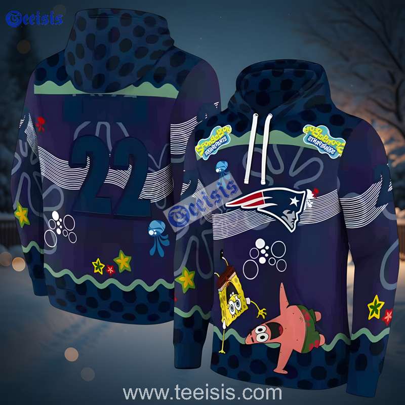 New England Patriots Spongebob Patrick Star 3D Hoodie For Women
