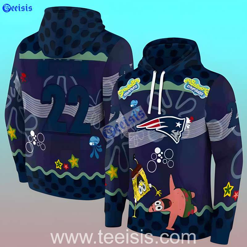 New England Patriots Spongebob Patrick Star 3D Hoodie For Women