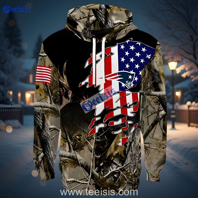New England Patriots Tree Camo 3D Design Hoodie Clothes