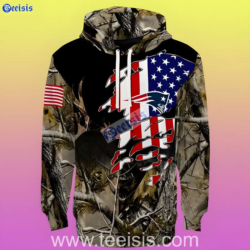 New England Patriots Tree Camo 3D Design Hoodie Clothes