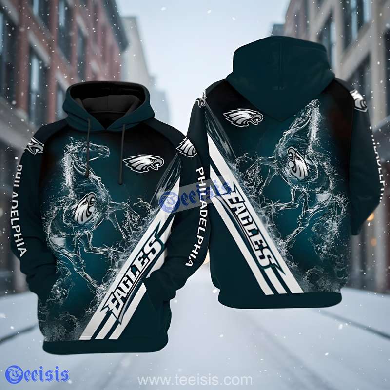 Philadelphia Eagles Lightning Water Burst Eagle Unisex 3D Hoodie