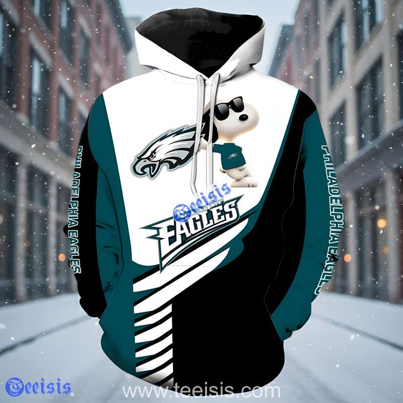 Philadelphia Eagles Snoopy Cool Style 3D Printed Hoodie For Fans