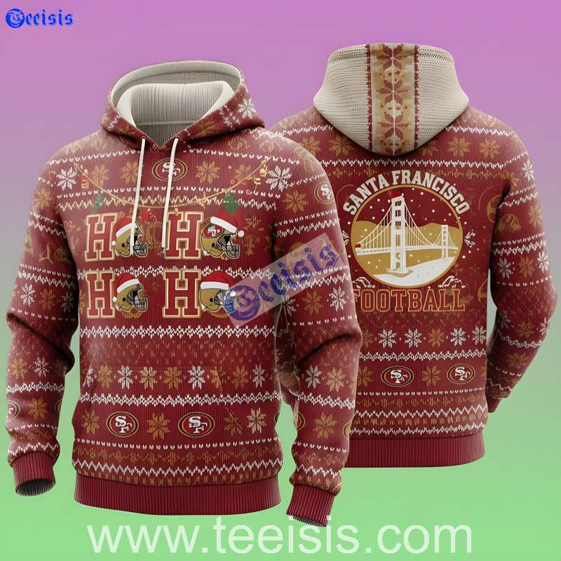 San Francisco 49Ers Ho Ho Ho Christmas Ornament Pattern 3D Hoodie