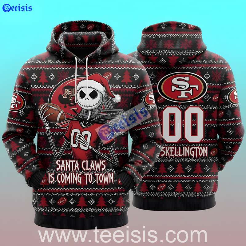 San Francisco 49Ers Jack Nightmare Before Christmas 3D Hoodie For Mens