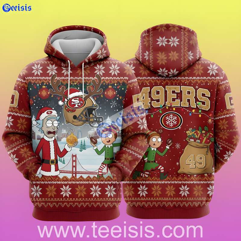 San Francisco 49Ers Rick And Morty Christmas Limited Edition 3D Hoodie For Youths