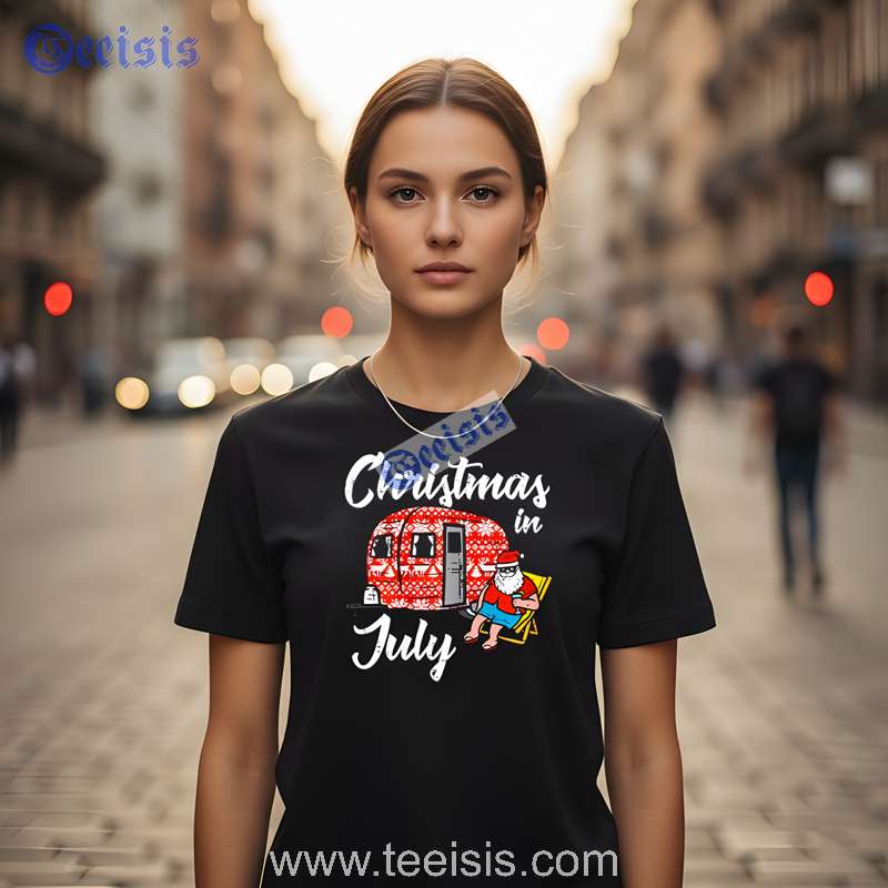 Santa Claus Camping Christmas In July Happy Men Shirt
