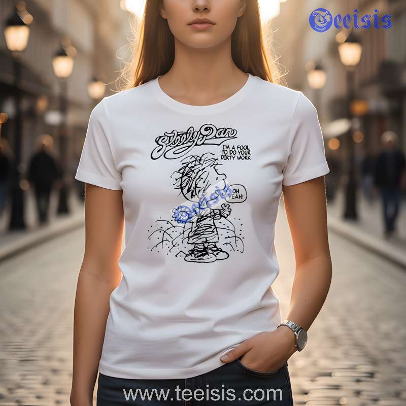 Steely Dan Dirty Work Charlie Brown Peanuts White Shirt For Women