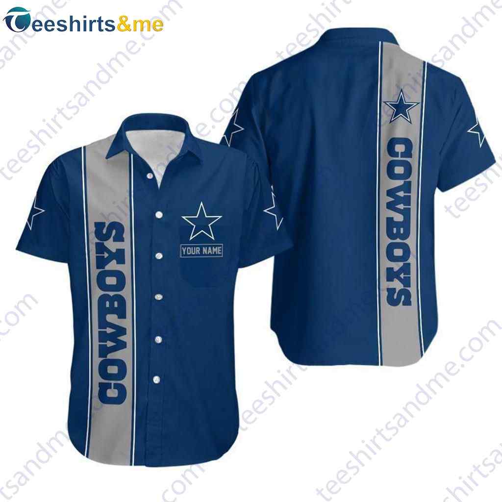 Star Logo Dallas Cowboys Aloha Hawaiian Shirt, Hawaiian Shirt Custom Name