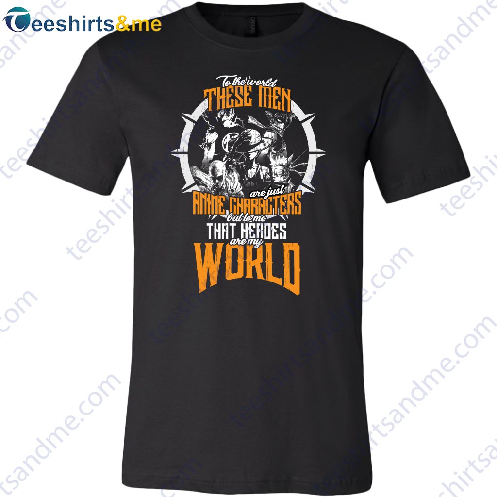 Anime Hero Shirt, Naruto, Saitama, Luffy, Natsu, Goku, Kurosaki Edition