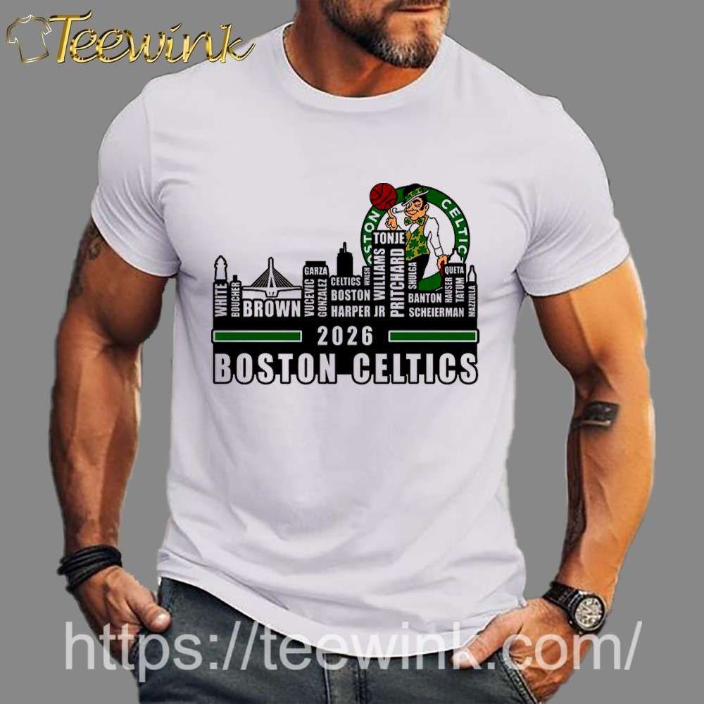 Boston Celtics Skyline City Players Names 2026 Shirt