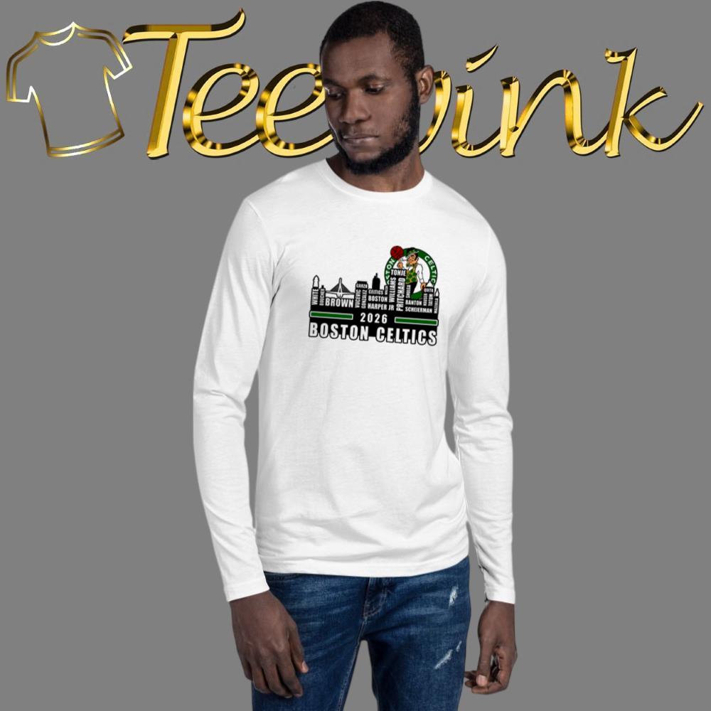 Boston Celtics Skyline City Players Names 2026 Shirt image 2 Boston Celtics Skyline City Players Names 2026 Shirt image 2