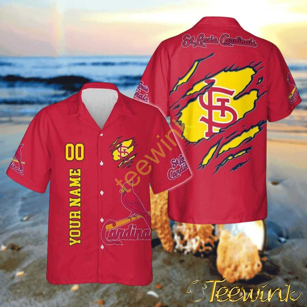 Personalized St. Louis Cardinals Claw Sunset Hawaiian Shirt
