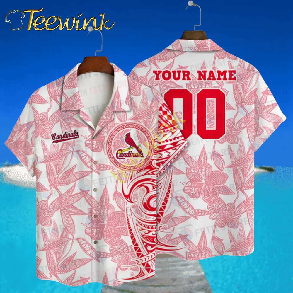 Personalized St. Louis Cardinals Tribal Bloom Hawaiian Shirt