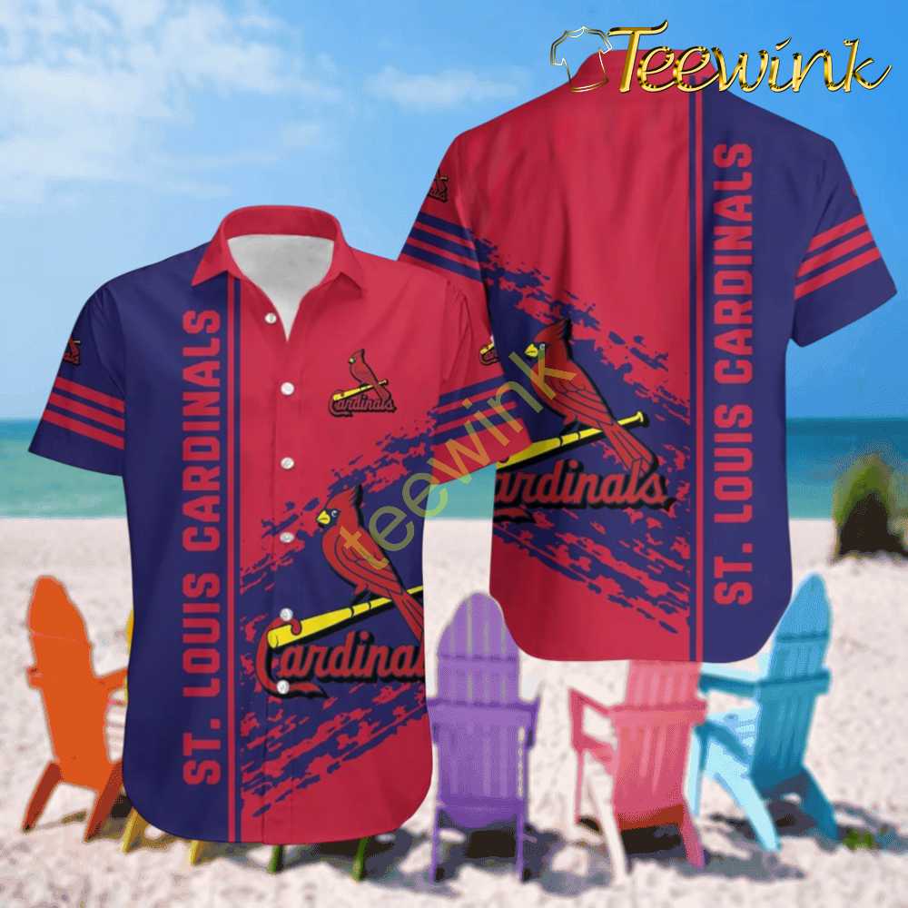 St. Louis Cardinals Dynamic Stripe Hawaiian Shirt