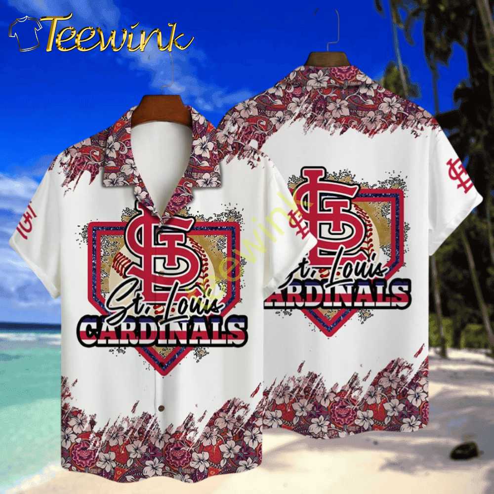 St. Louis Cardinals Floral Diamond Hawaiian Shirt