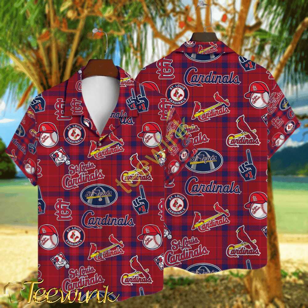 St. Louis Cardinals Plaid Pride Hawaiian Shirt