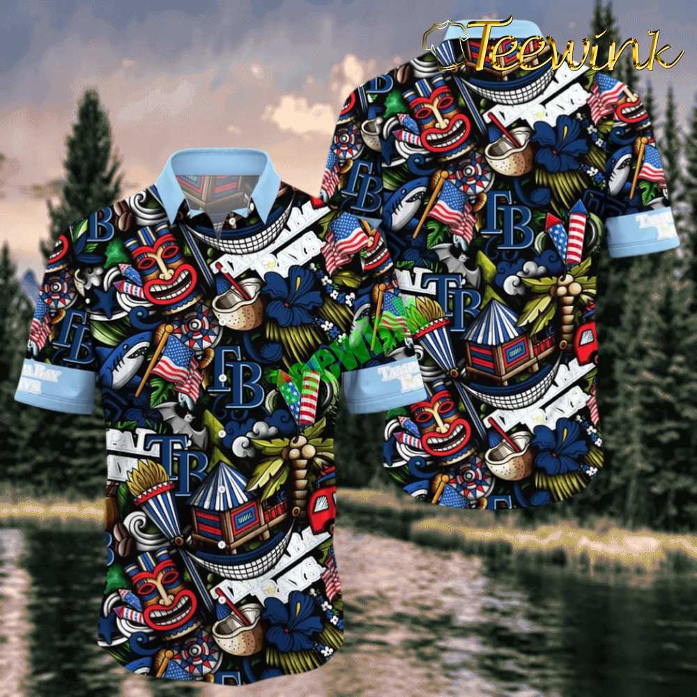 Tampa Bay Rays Americana Tiki Hawaiian Shirt