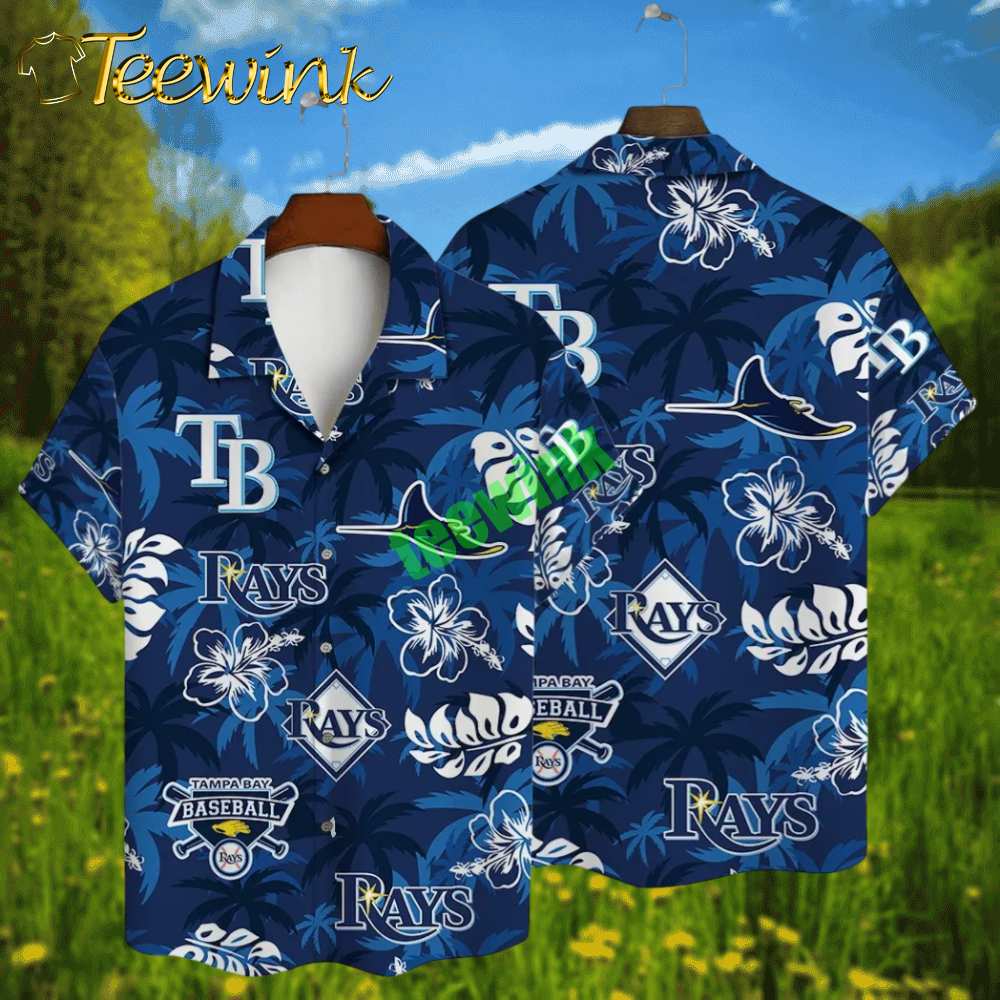 Tampa Bay Rays Blue Tropical Hawaiian Shirt