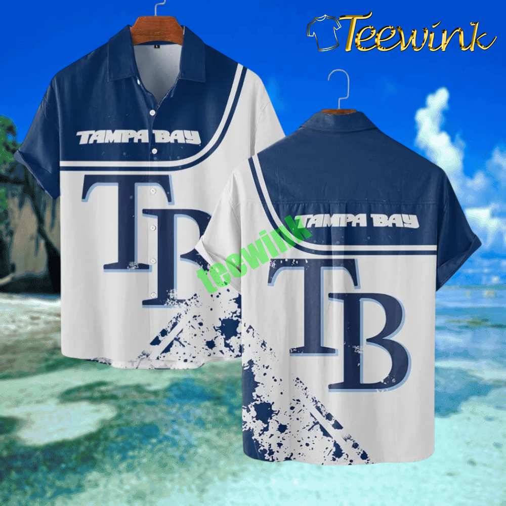 Tampa Bay Rays Bold Logo Hawaiian Shirt