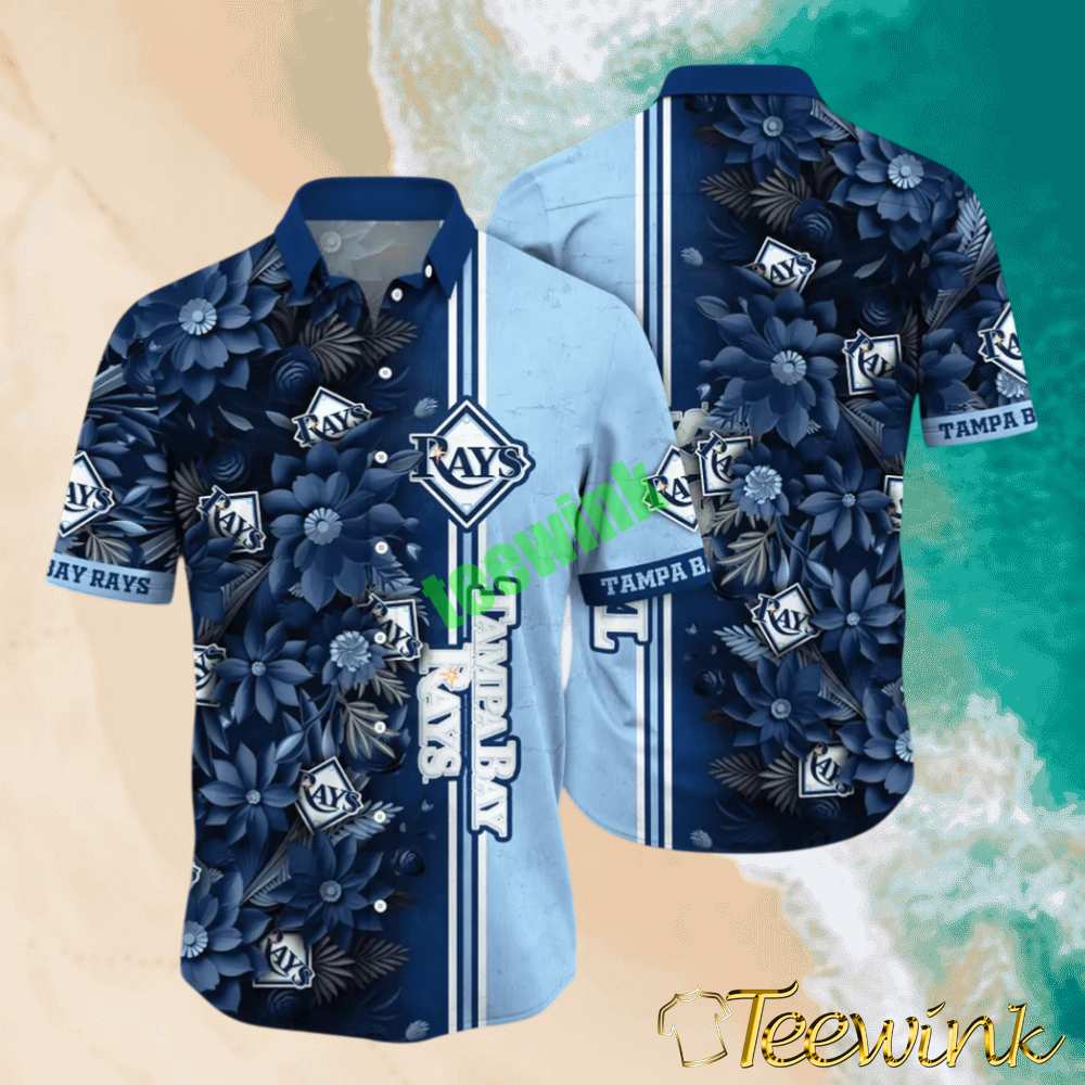 Tampa Bay Rays Dual Tone Bloom Hawaiian Shirt