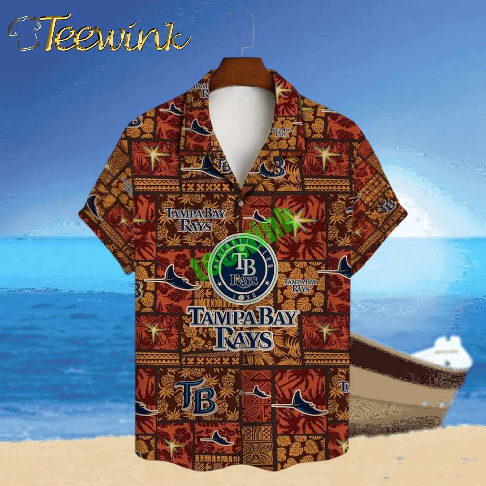 Tampa Bay Rays Island Sunset Hawaiian Shirt image 2 Tampa Bay Rays Island Sunset Hawaiian Shirt image 2