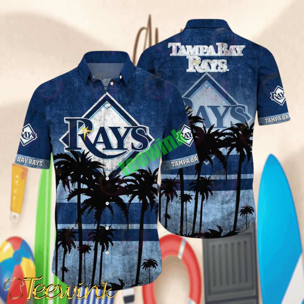 Tampa Bay Rays Sunset Palms Hawaiian Shirt