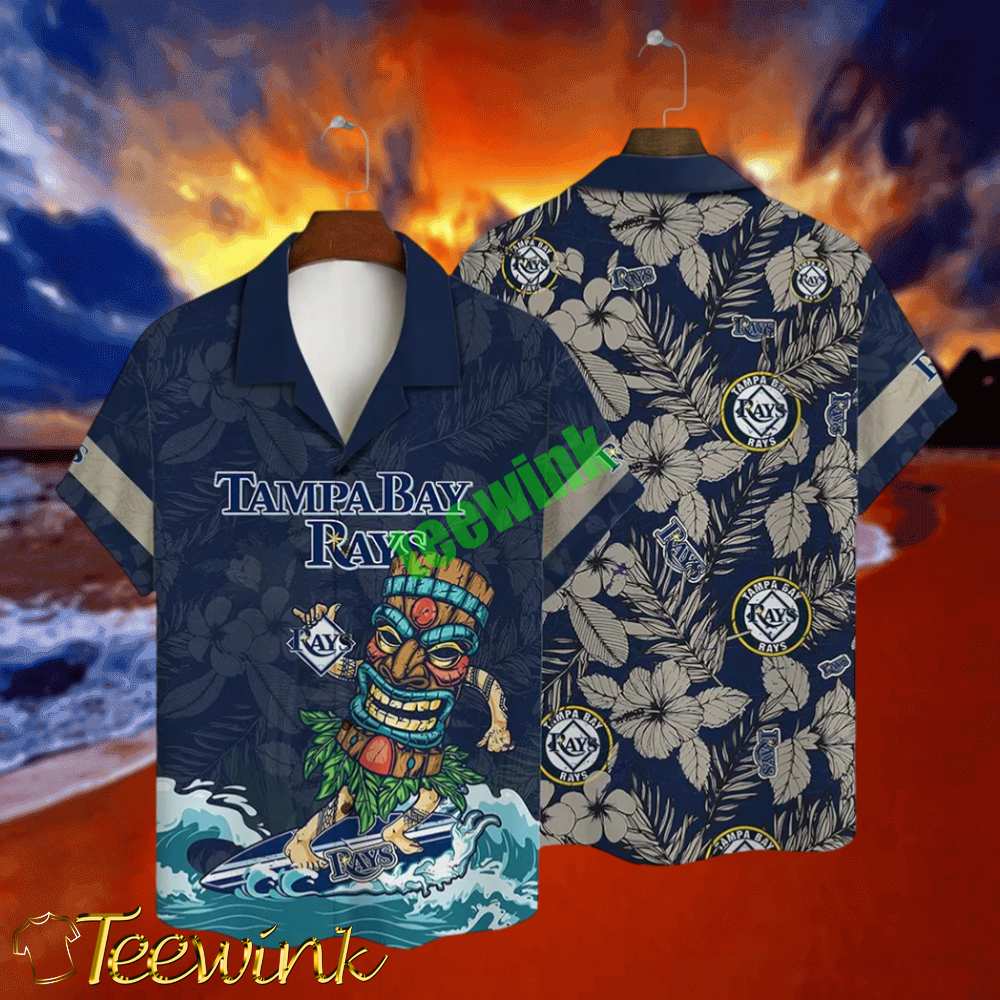 Tampa Bay Rays Surfer Tiki Hawaiian Shirt