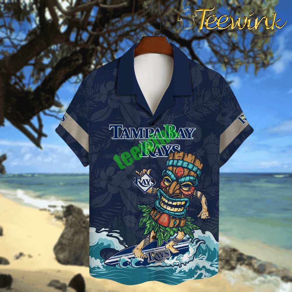Tampa Bay Rays Tiki Vibes Hawaiian Shirt image 2 Tampa Bay Rays Tiki Vibes Hawaiian Shirt image 2