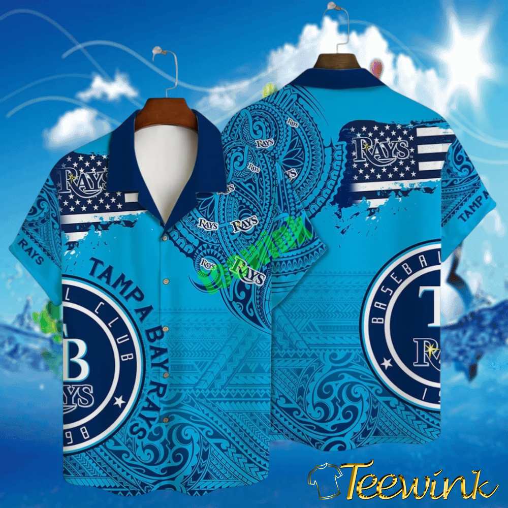 Tampa Bay Rays Tribal Pattern Hawaiian Shirt