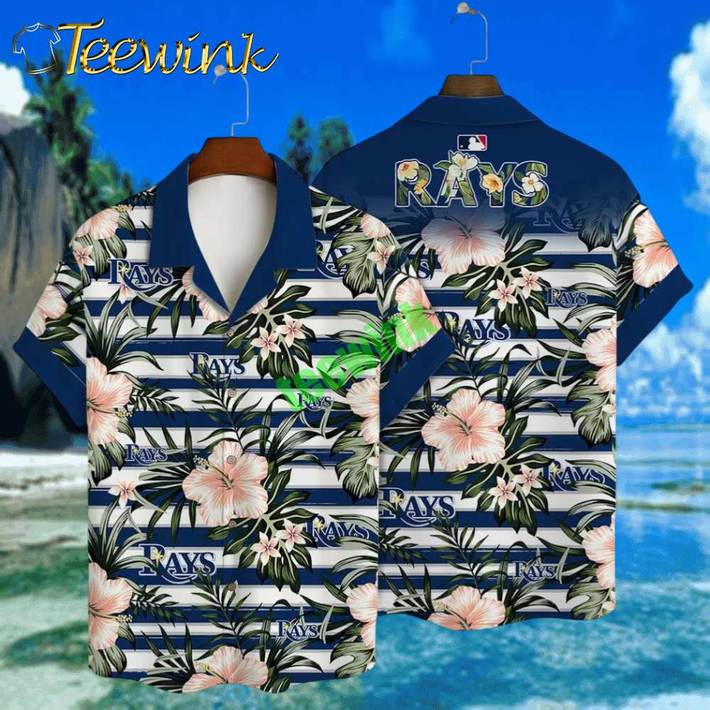Tampa Bay Rays Tropical Hibiscus Hawaiian Shirt